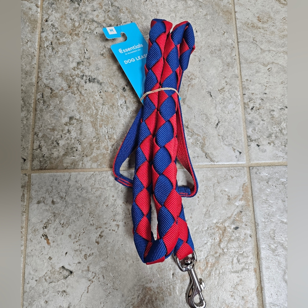 Blueberry Pet‎ NEW Hand braided double weave red and blue dog rope leash